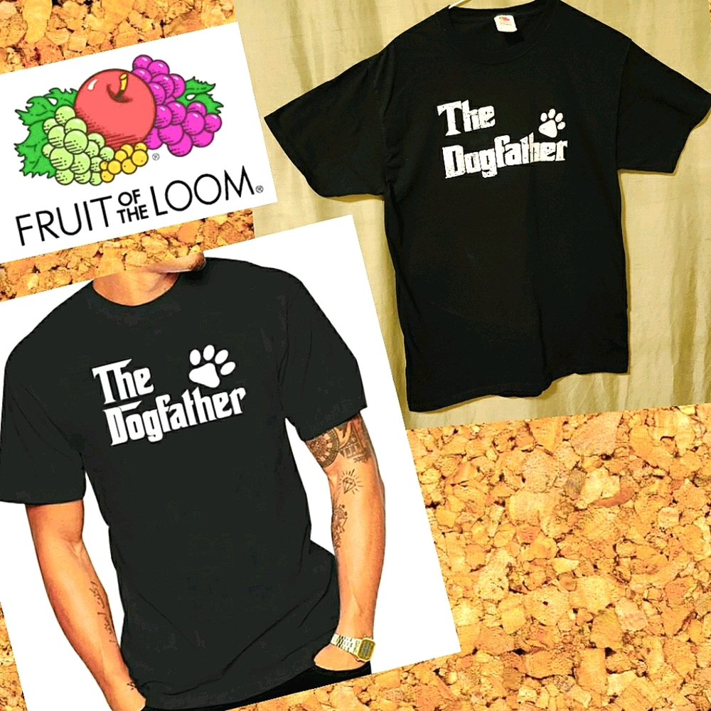 🗺️ Fruit of the Loom "The Dogfather" T-Shirt EUC